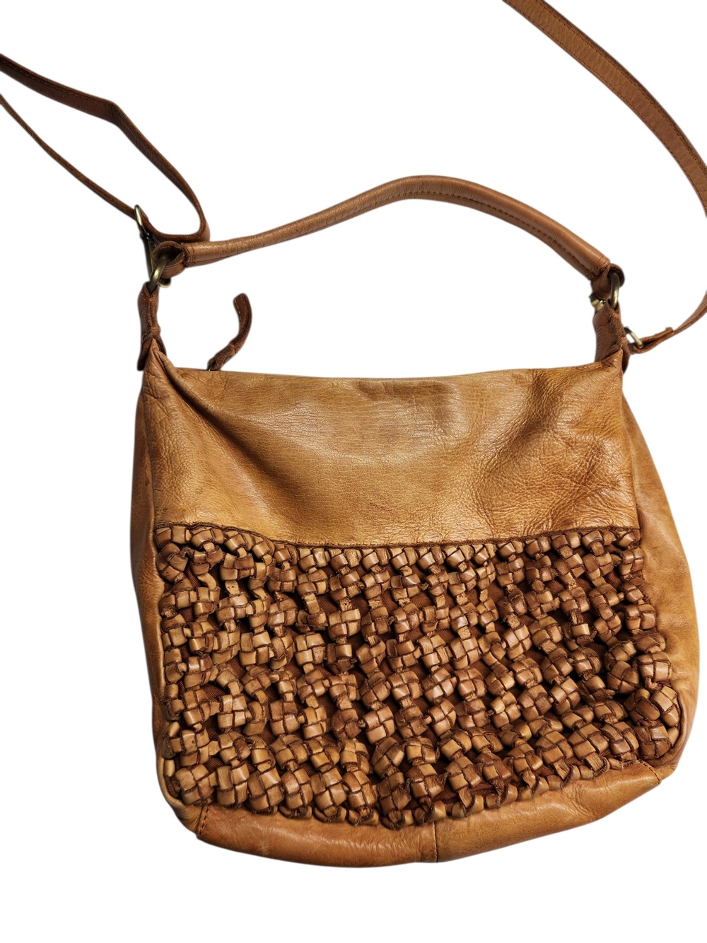 Leather Woven Crossbody Boho Bohemian Brown Cross Body Camel‎